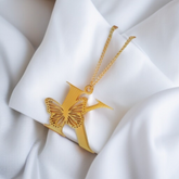18k Butterfly Initial Necklace