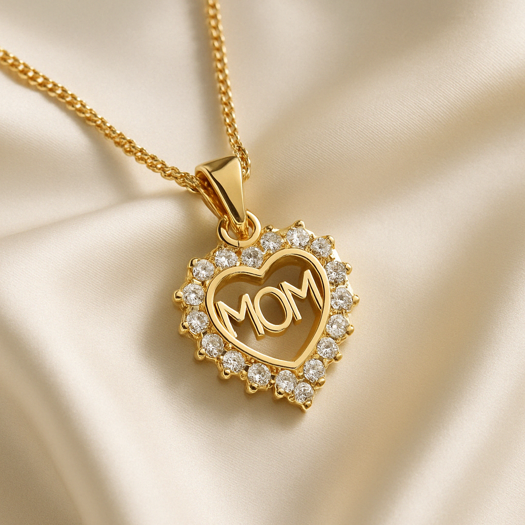Tiffany-inspired mother’s heart necklace in gold finish