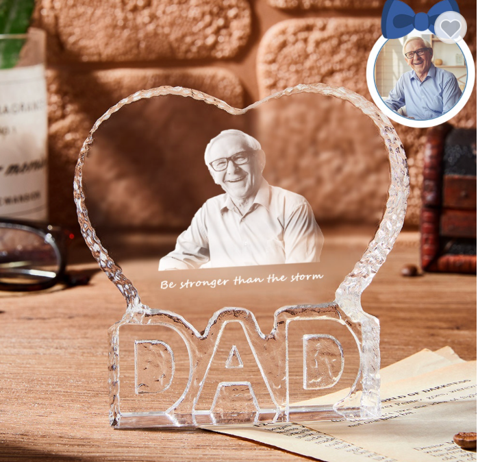 Crystal Heart for Dad