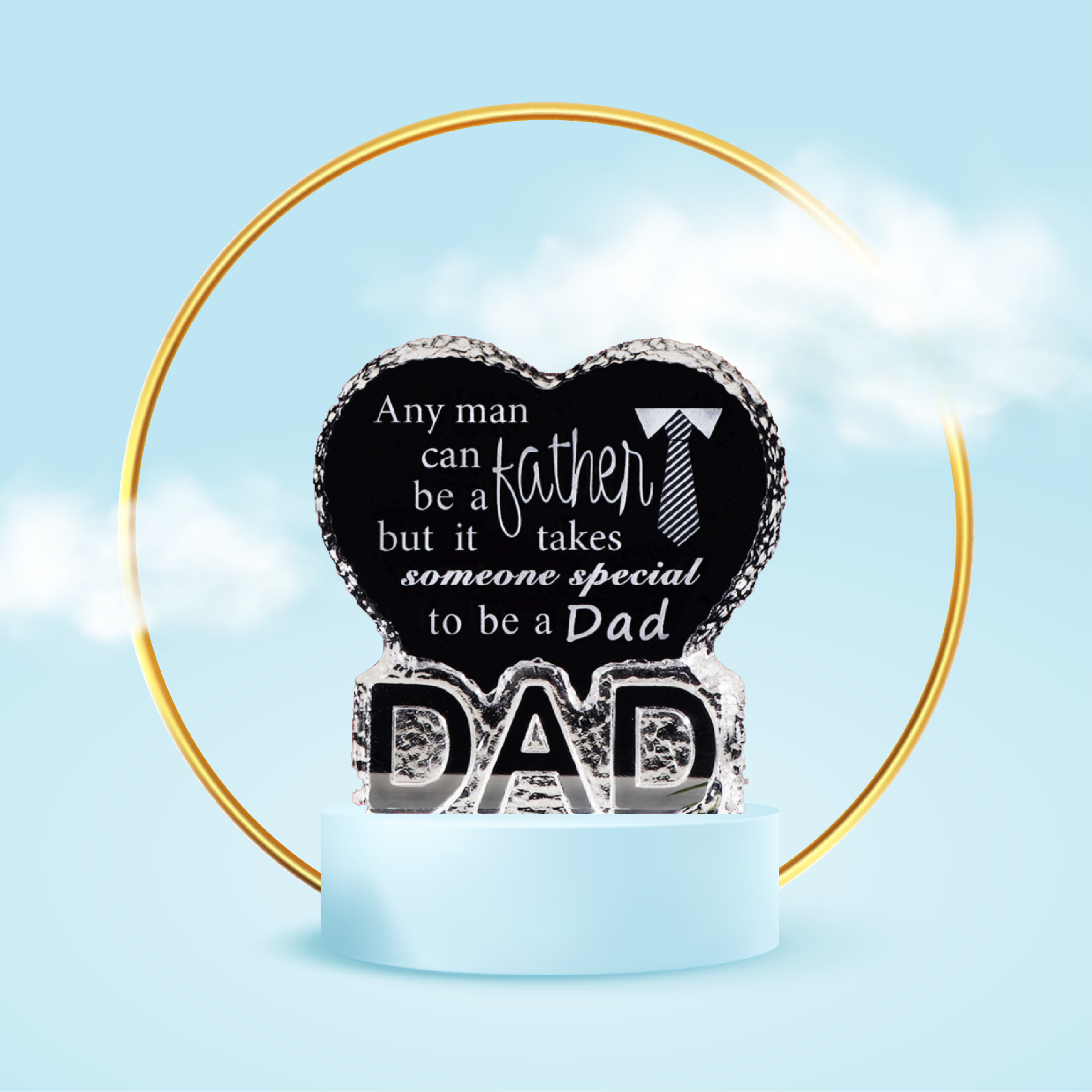 Crystal Heart for Dad