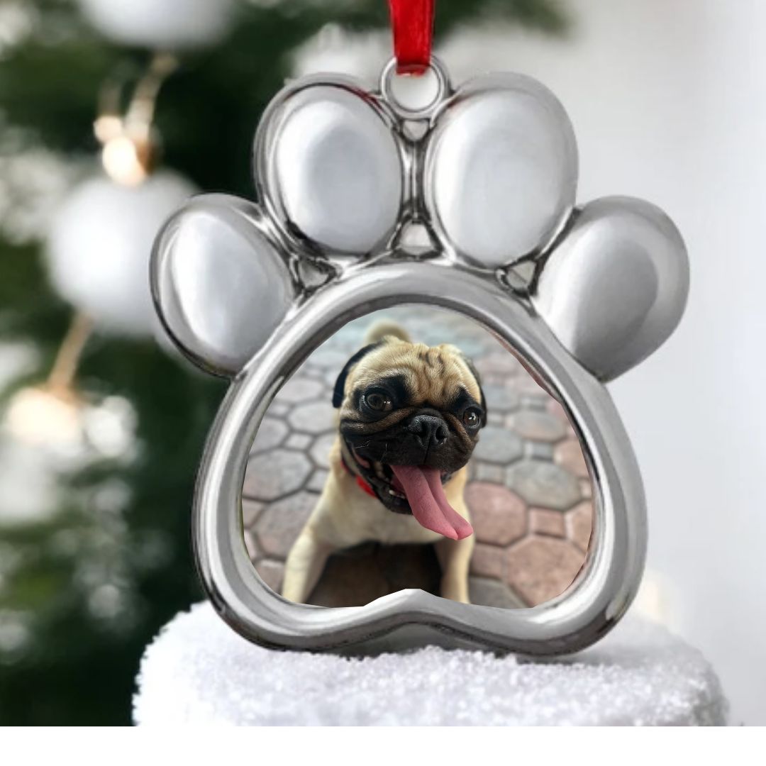 Paw Print Photo Ornament