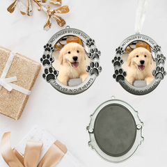 Zinc Alloy Pet Paw Photo Frame Pendant