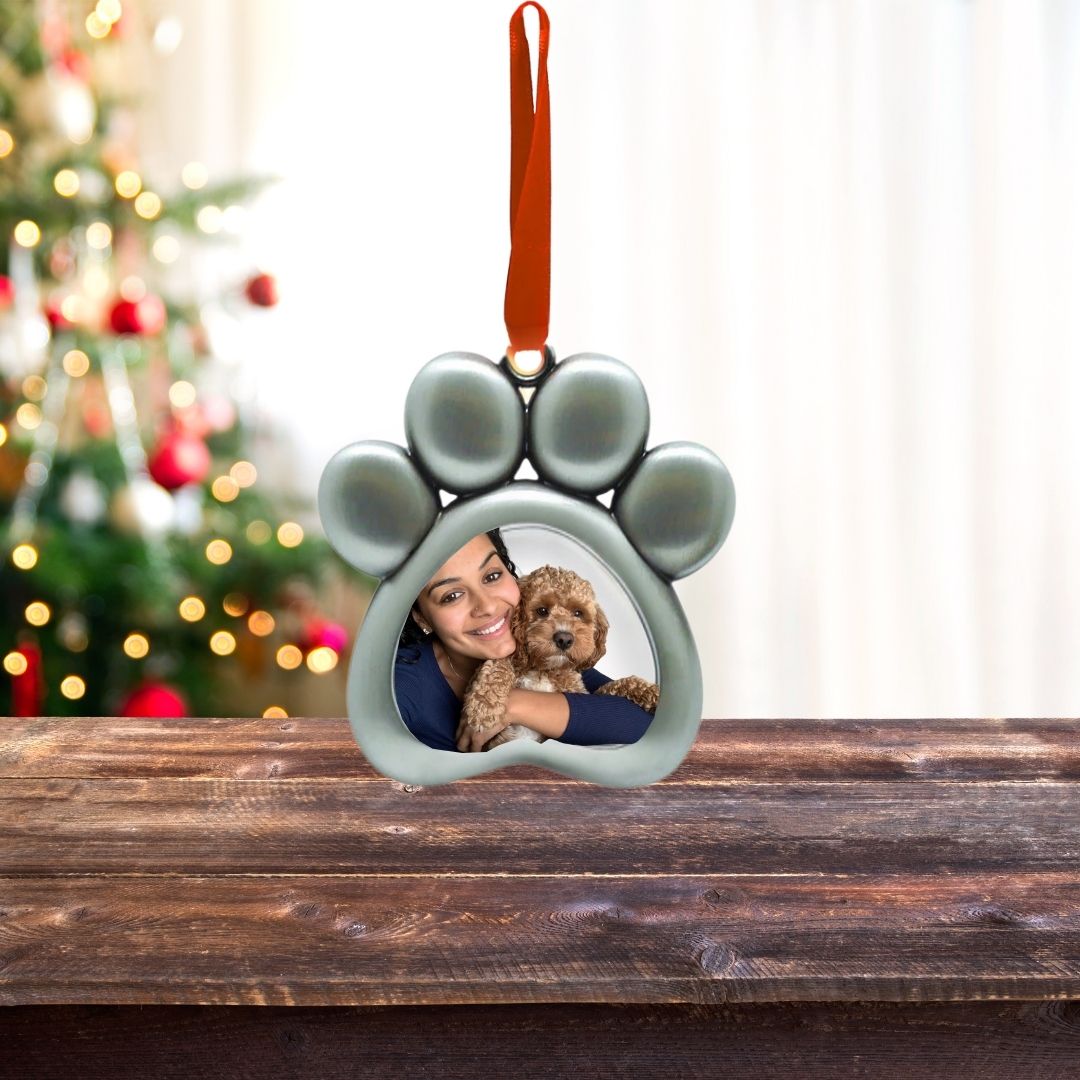 Paw Print Photo Ornament