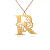 18k Butterfly Initial Necklace