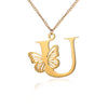 18k Butterfly Initial Necklace