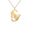 18k Butterfly Initial Necklace