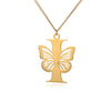 18k Butterfly Initial Necklace