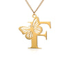 Load image into Gallery viewer, 18k Butterfly Initial Necklace