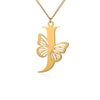 18k Butterfly Initial Necklace