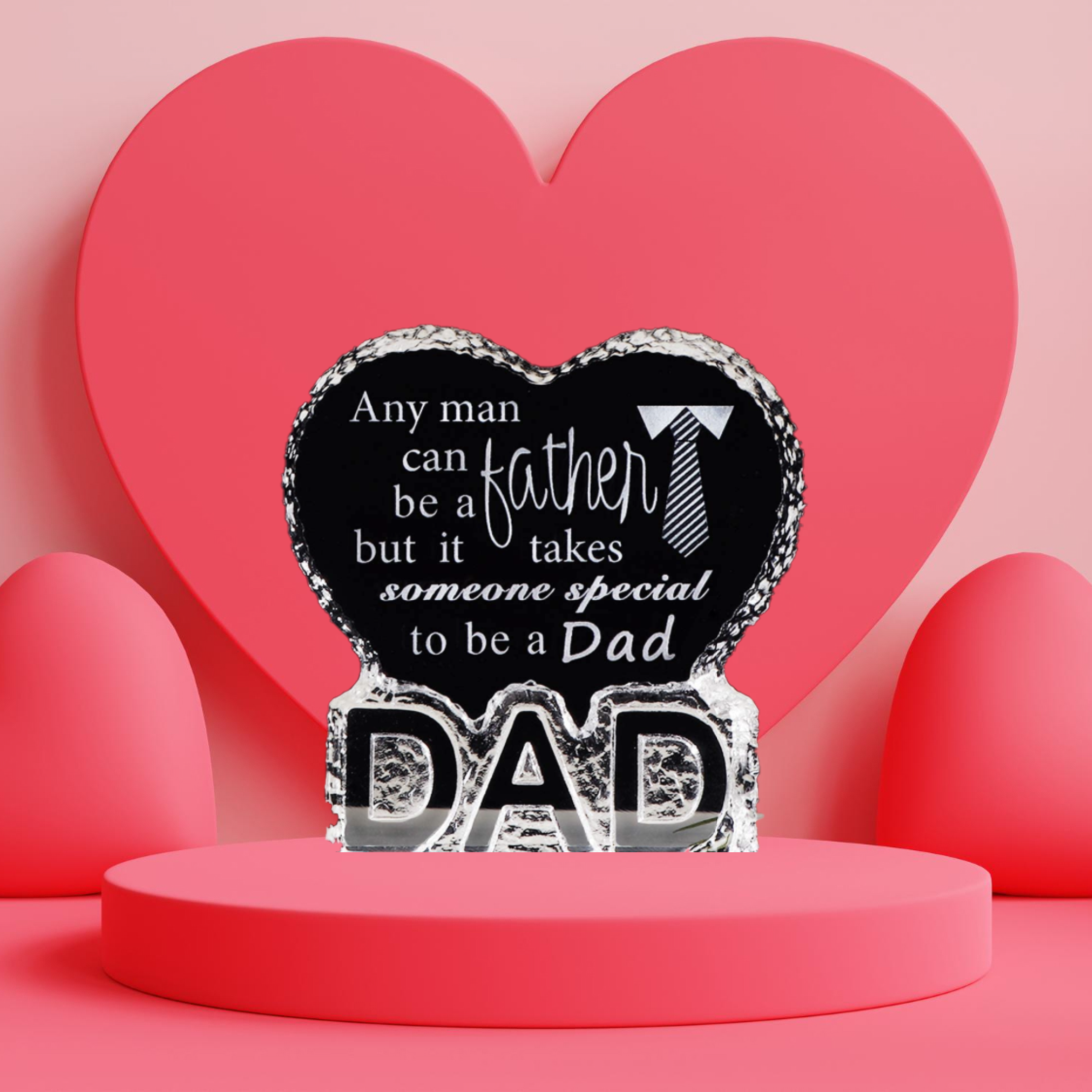 Crystal Heart for Dad
